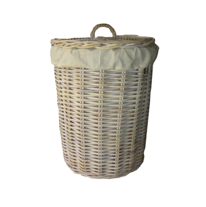 Laundry basket with linen