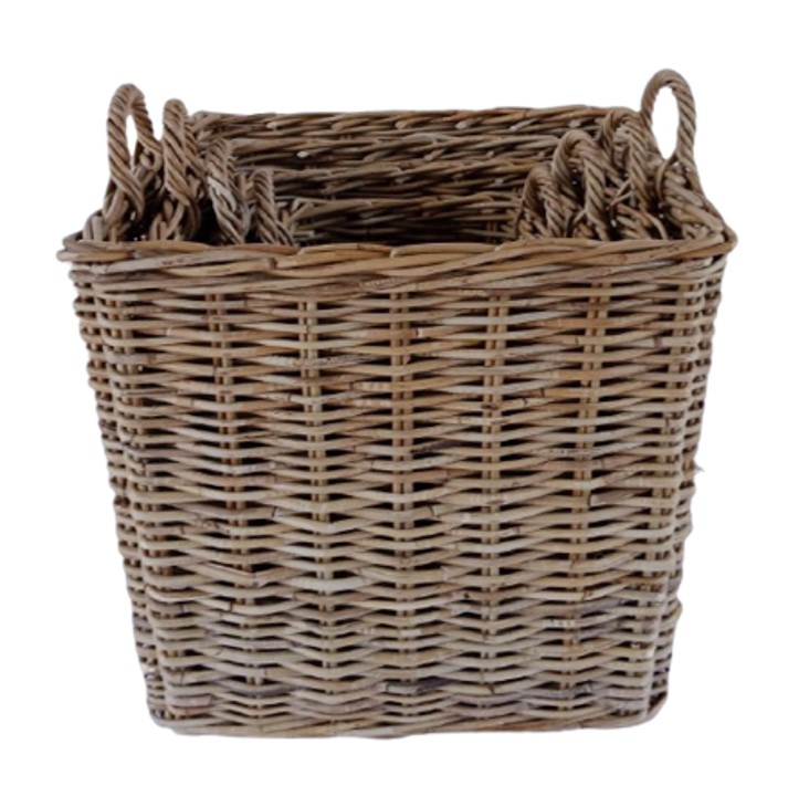 Rattan Basket Kubu Grey For Garden and Planter