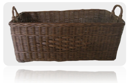 Brown Rectangle Rattan Basket Storage