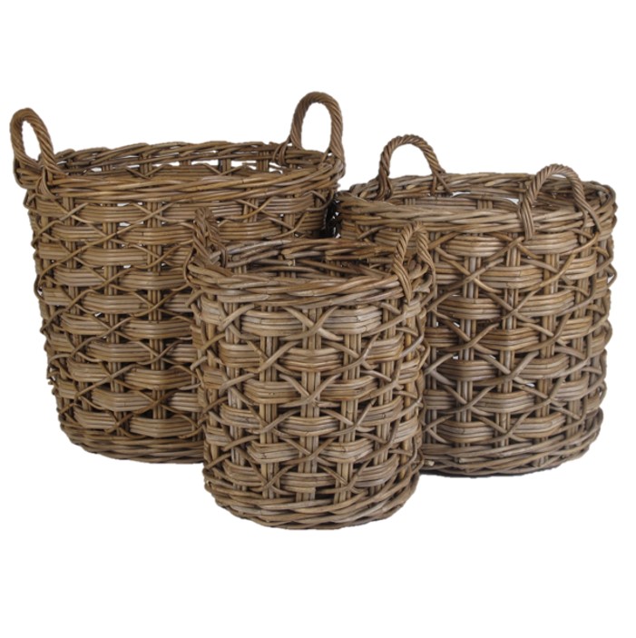 Rattan Basket Grey Kubu - Kobo - Koboo