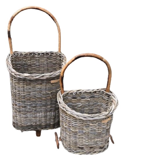 Rattan Basket With Wheels